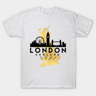 London England Skyline Map Art T-Shirt